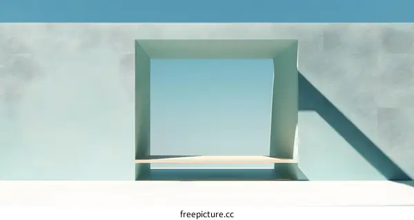 Minimalist Abstract Background with a Platform and a Window