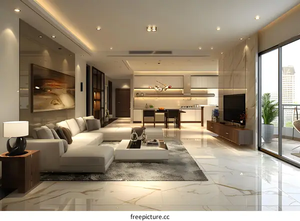 Living room in modern minimalist style