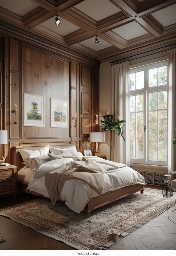 Elegant Wooden Bedroom Interior Design