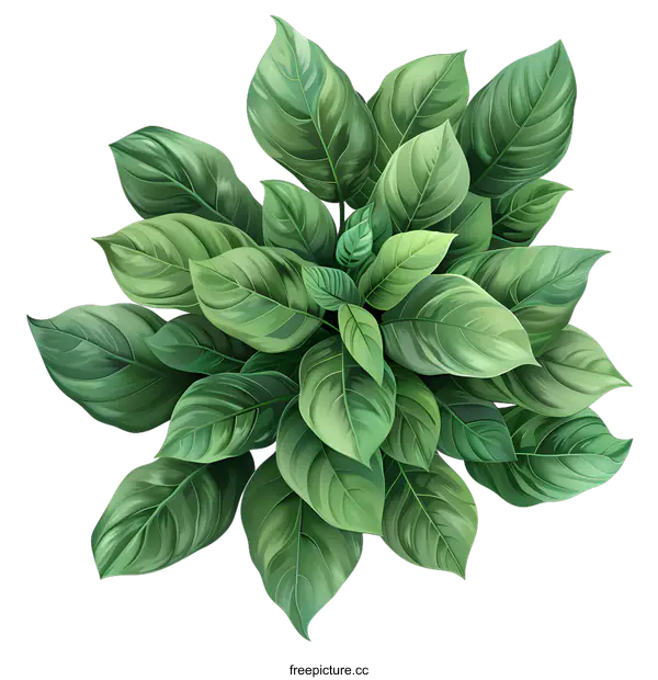 [Transparent Background PNG]Green leaves of a tropical plant