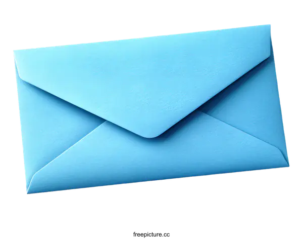 [Transparent Background PNG]Light Blue Envelop on White Background