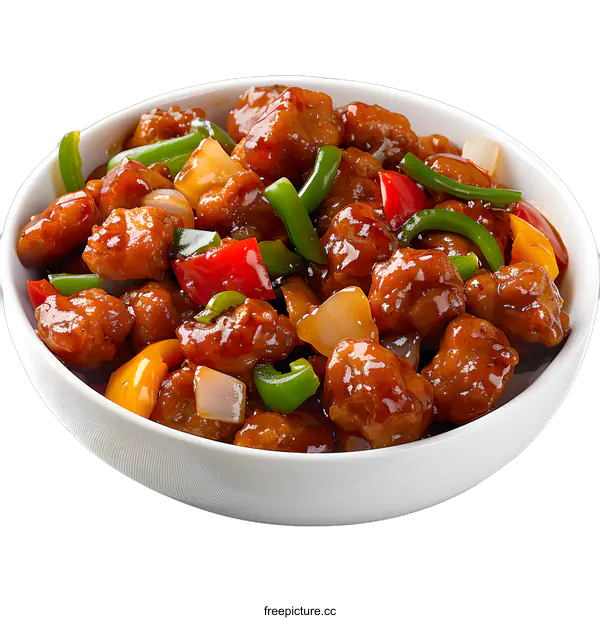 [Transparent Background PNG]Sweet and Sour Pork in a Bowl