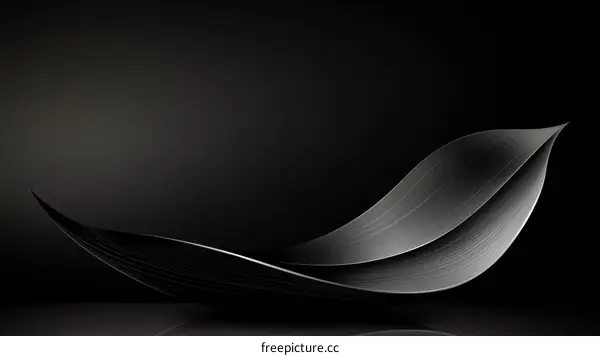 Abstract Black Leaf Design