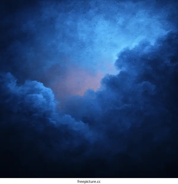 Abstract Night Sky Cloudscape Painting