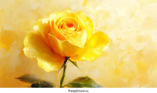 Beautiful Yellow Rose Painting