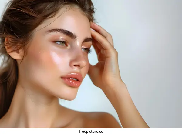 Beautiful Woman with Natural Makeup