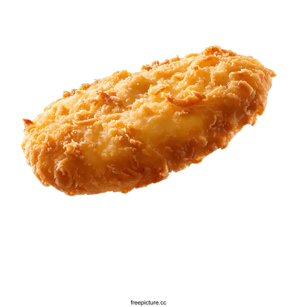 [Transparent Background PNG]Crispy Fried Chicken Cutlet on White Background