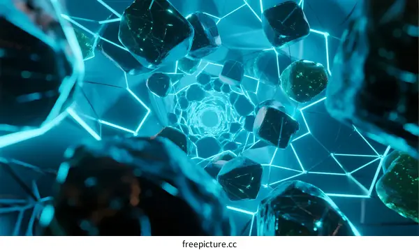 Abstract Digital Crystals with Geometric Network Structure