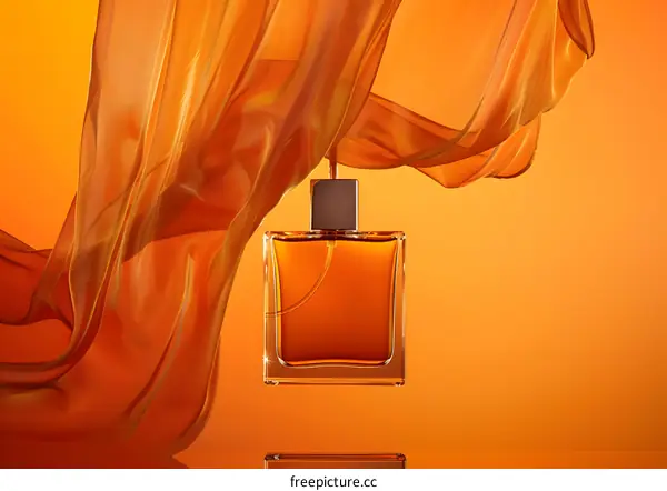 Orange Fabric and Perfume Bottle
