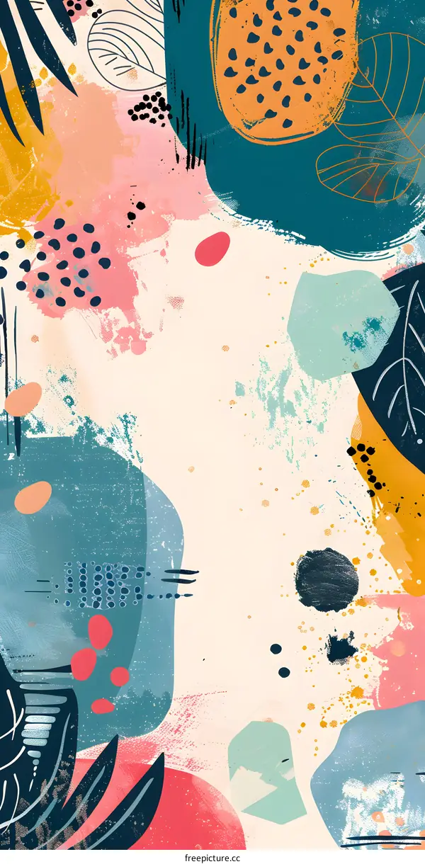 Abstract Art Background with Colorful Shapes and Textures