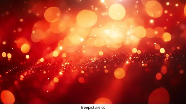 Abstract Festive Red Bokeh Background