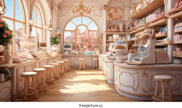 European style bakery shop interior