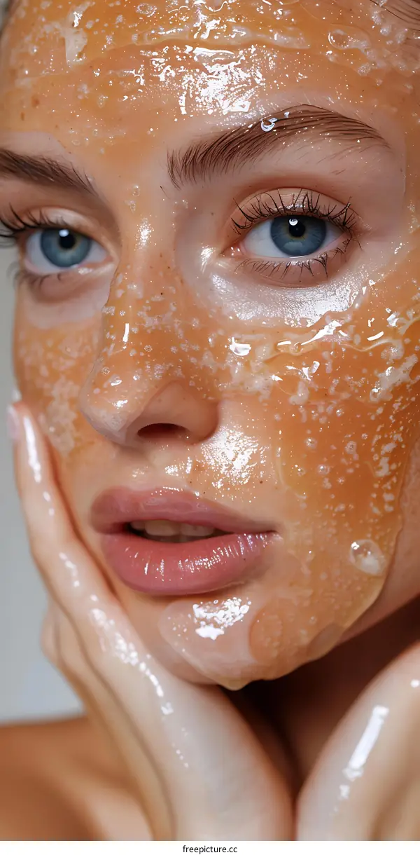 Close-up Facial Honey Mask Treatment