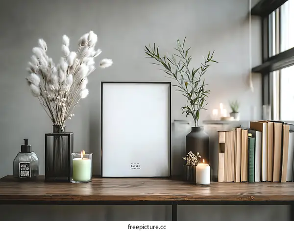 Modern Rustic Home Decor Arrangement with Dried Flowers