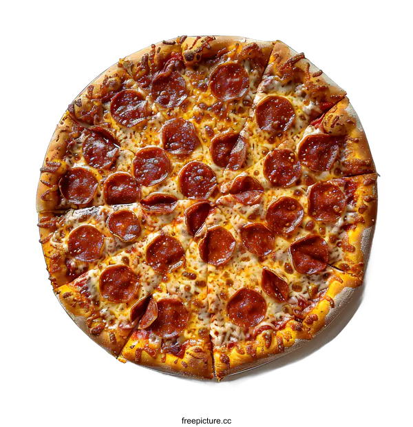 [Transparent Background PNG]A delicious pepperoni pizza with a crispy crust