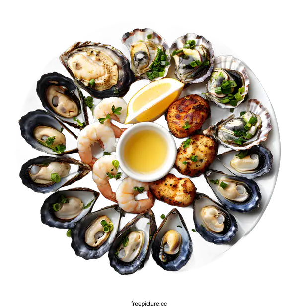 [Transparent Background PNG]Fresh and tasty seafood platter