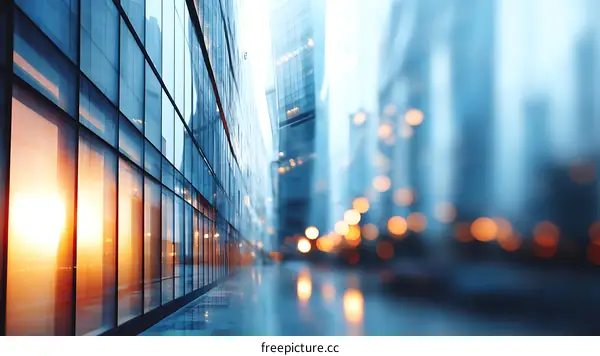 Modern Cityscape Buildings with Glass Facades