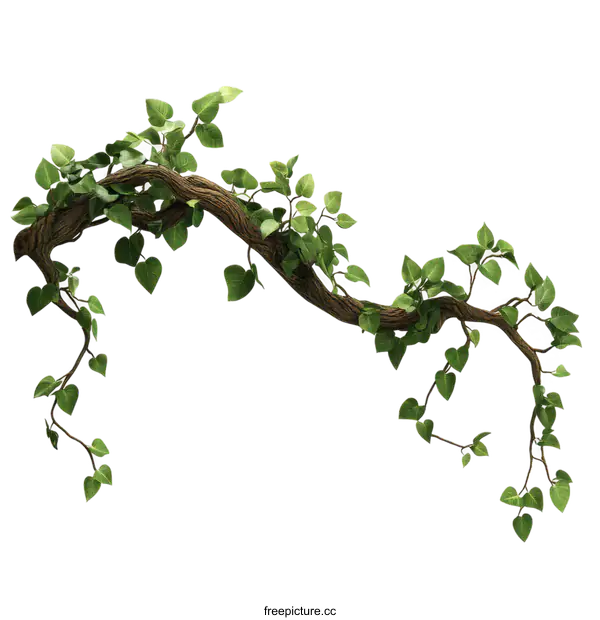 [Transparent Background PNG]Detailed Vine Branch with Lush Leaves