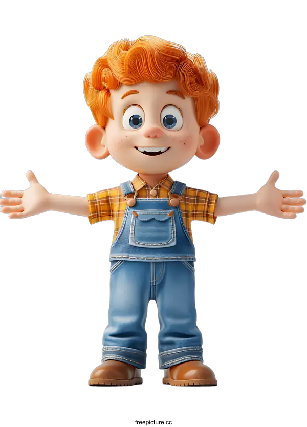 [Transparent Background PNG]3d cartoon character of a boy