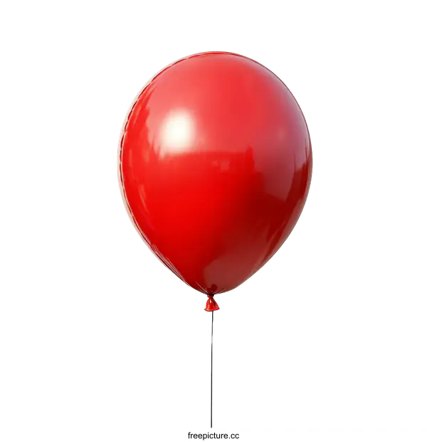 [Transparent Background PNG]Single Red Balloon Against White Background