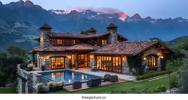 Luxury Villa With Swimming Pool and Mountain View