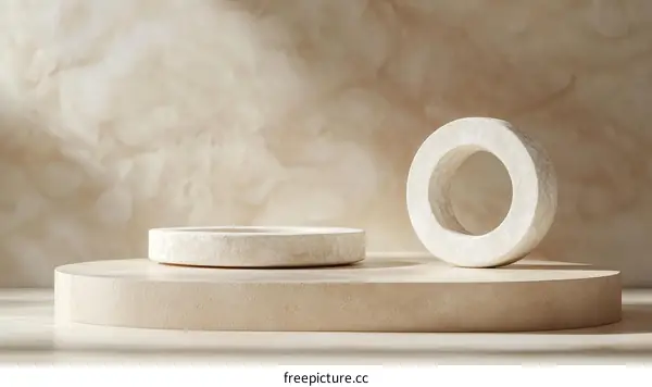 Beige Marble Product Display Design