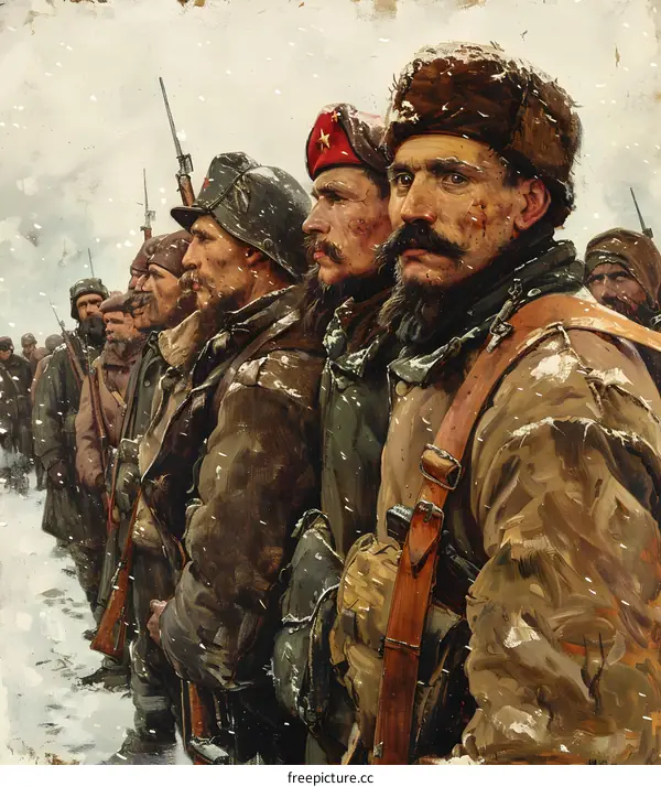 A group of soldiers in winter gear