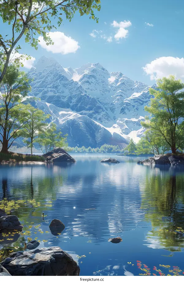 Tranquil Mountain Lake Scenery