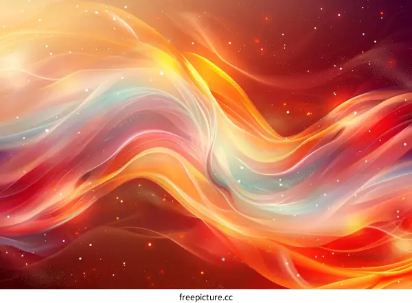 Glowing Red and Yellow Energy Waves Abstract Background