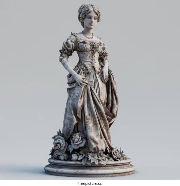 Elegant Lady Statue Illustration