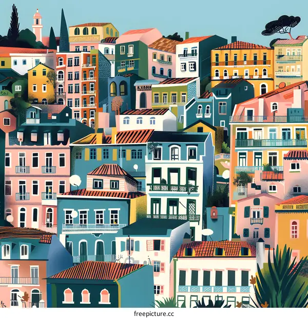 Colorful Cityscape Illustration
