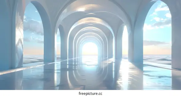 Futuristic Tunnel Leading to a Bright Future
