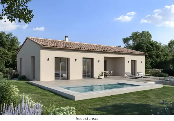 Modern House with Swimming Pool and Garden Design