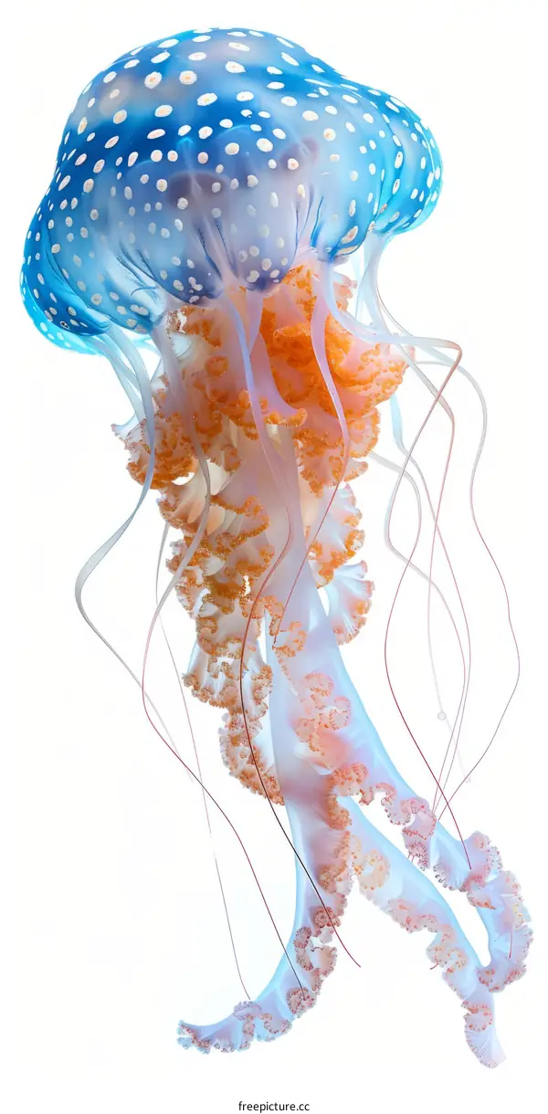 A beautiful jellyfish with long, flowing tentacles