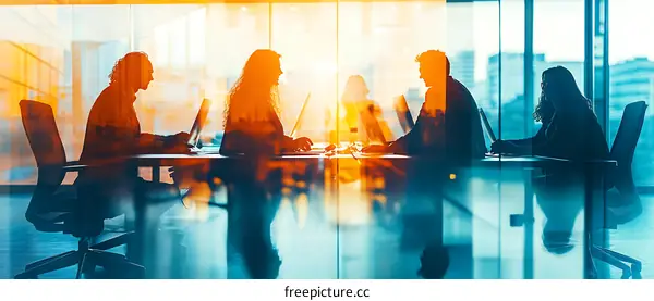 Business Meeting in Modern Office