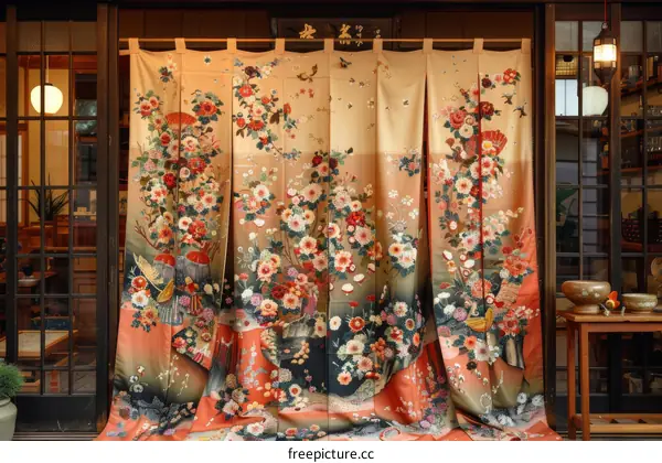 Japanese Traditional Floral Kimono