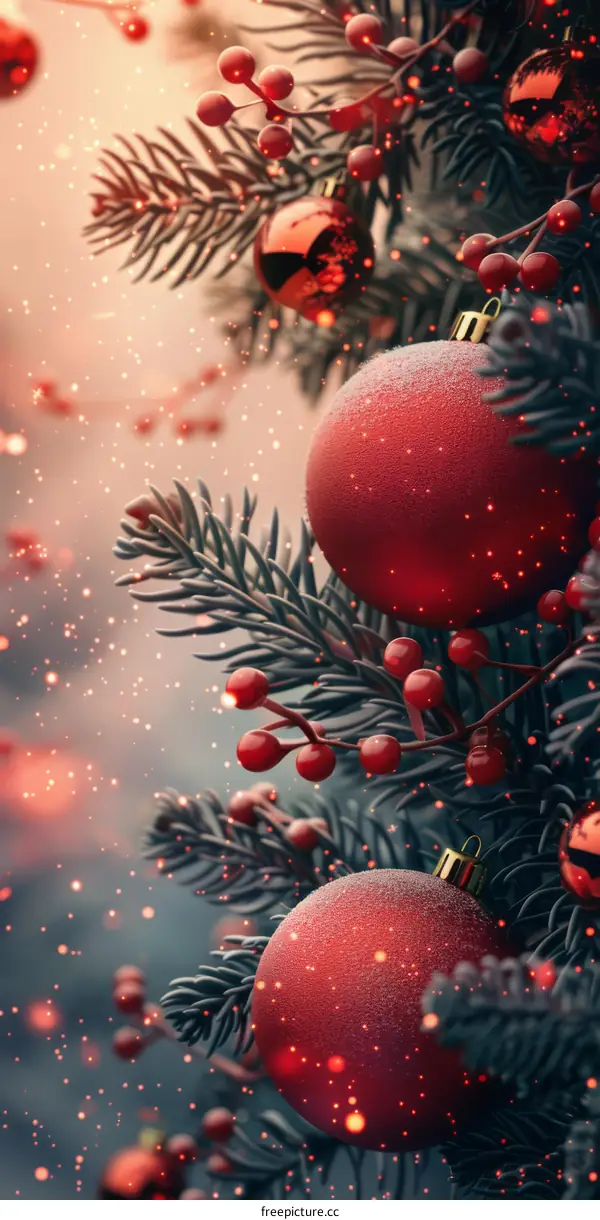 Crimson Christmas Tree Ornaments