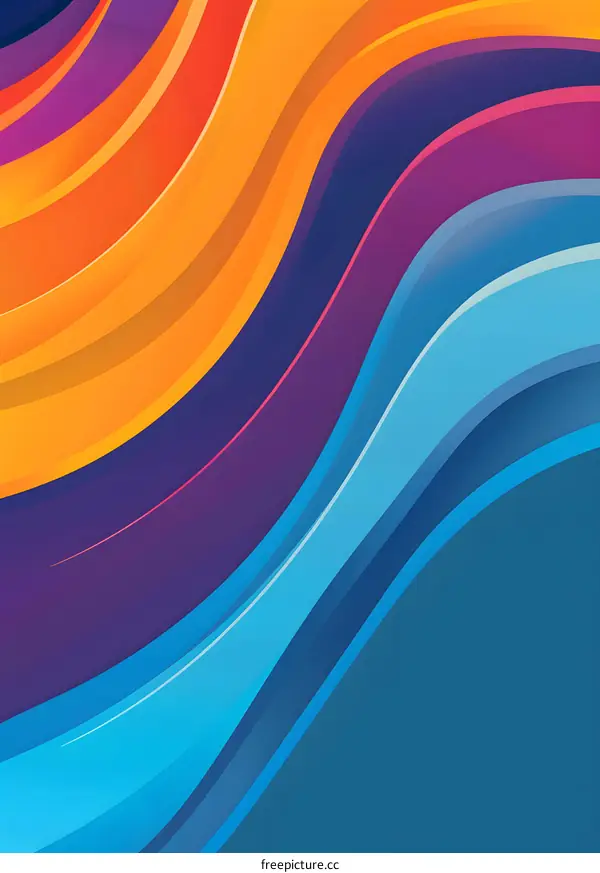 Abstract Colorful Wavy Lines Background