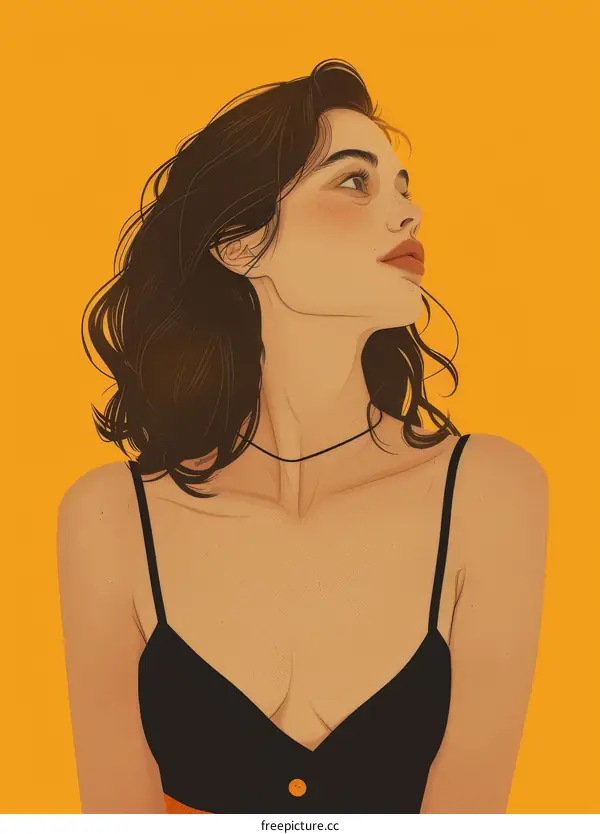 portrait of a young woman with brown hair wearing a black dress