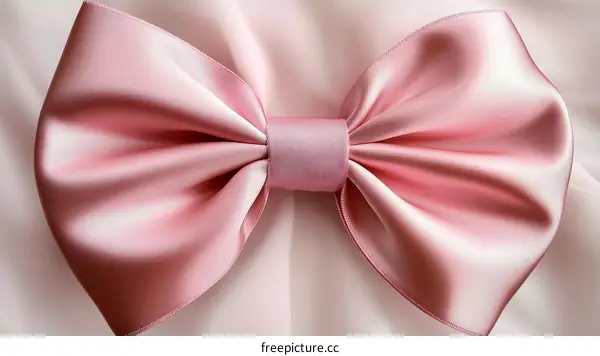 Elegant Satin Ribbon Bow in a Light Pink Hue