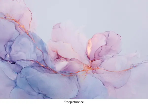 Abstract Artistic Flowing Ink Flowers