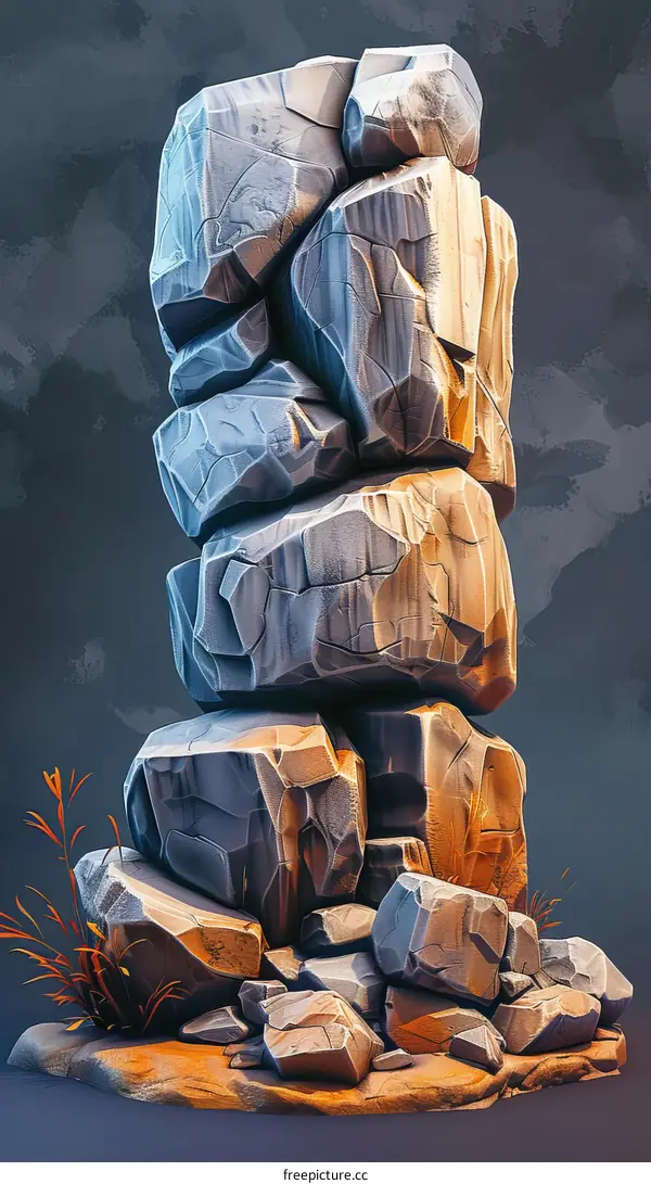 Mysterious Monolith Rock Formation
