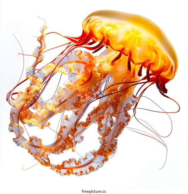 A beautiful jellyfish with long, flowing tentacles.