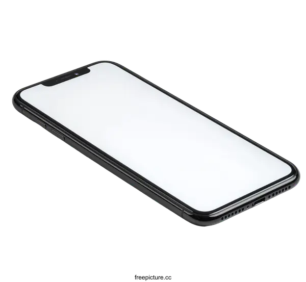 [Transparent Background PNG]Black Smartphone Mockup with Blank Screen