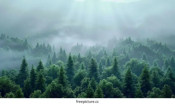 Green arboreal vegetation dominates the landscape