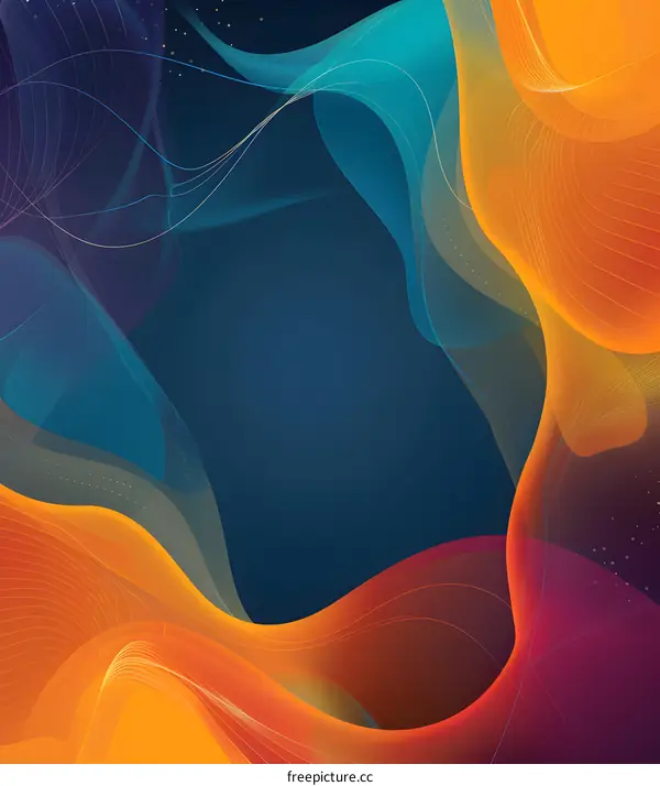 Abstract Background with Colorful Flowing Lines