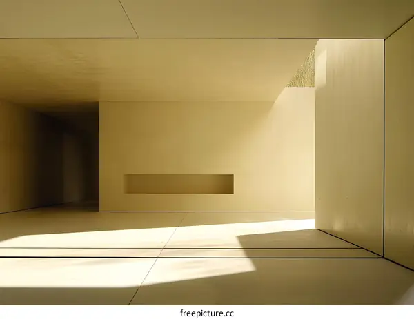 Minimalist Interior Design with Sunlight and a Niche