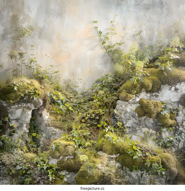 Green Moss Covered Wall