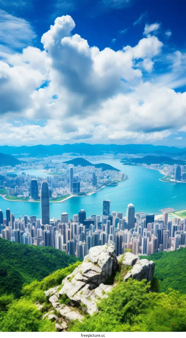 Hong Kong City Skyline from Victoria Harbour