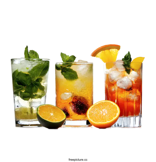[Transparent Background PNG]Colorful Refreshing Summer Drinks